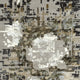 Cool Cream Pixel Rose rug showcasing a modern, abstract pattern with gray, black, and cream hues. thumbnail_1