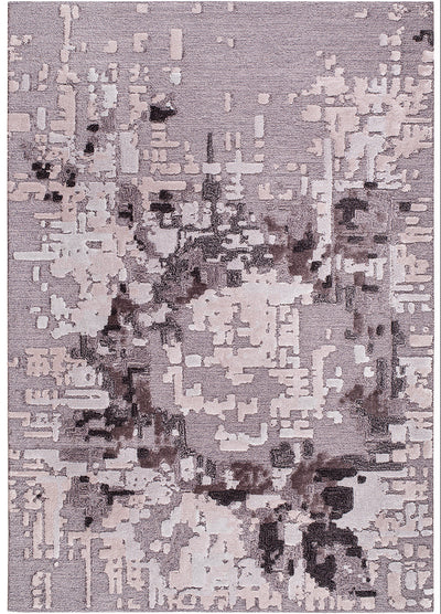Abstract gray rug with pixelated design. Adds a modern, artistic touch to any room. Pixel Rose rug detail. thumbnail_1